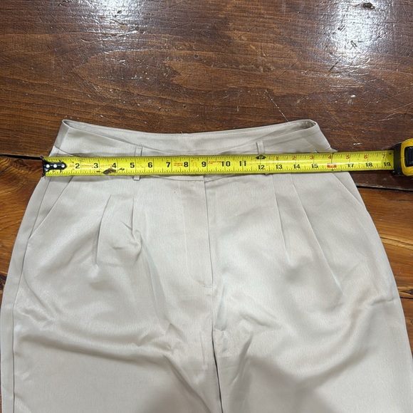 12th Tribe Satin Cream Trouser Pants high waisted size large - Picture 6 of 7
